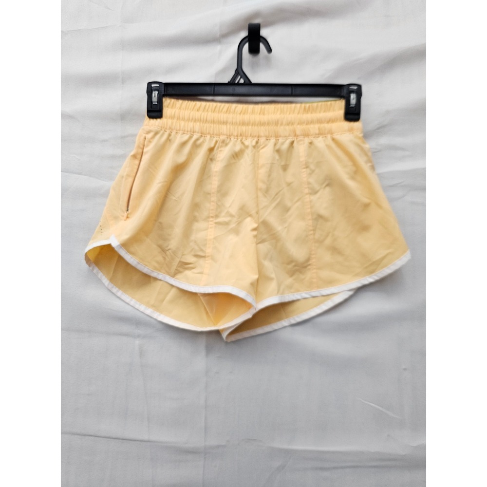 All in Motion Womens Mid Rise Run Shorts Orange Polyester Blend Size Small